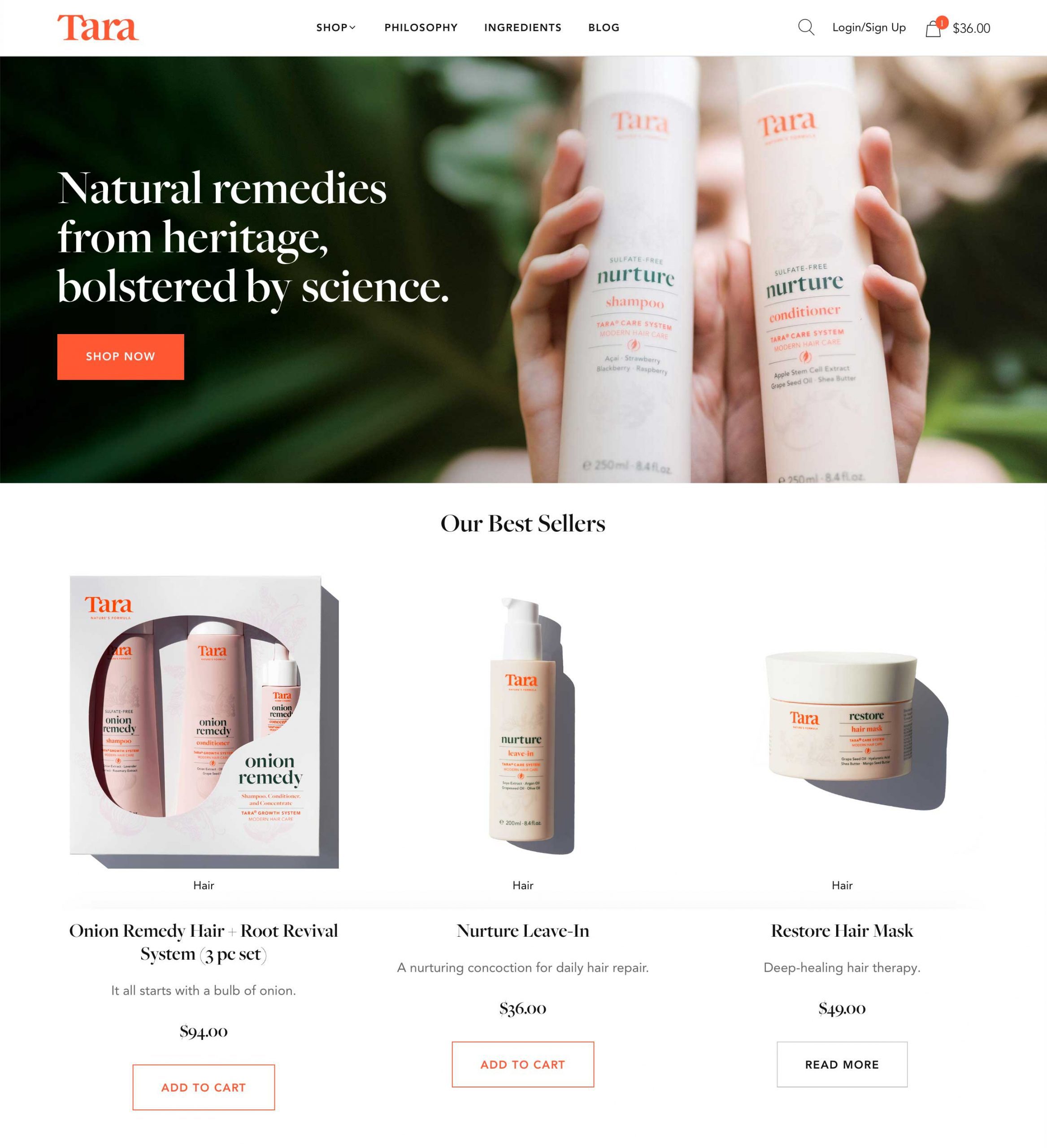 Tara Formula site development, custom WordPress development