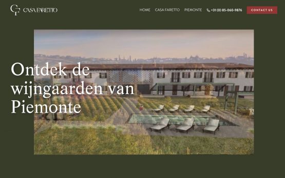 screenshot of Casa Faretto website homepage
